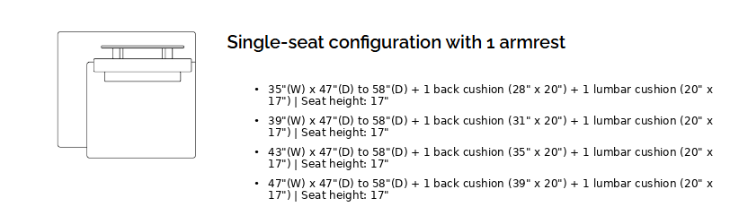 MEMO Seater with Arm Electric Recliner