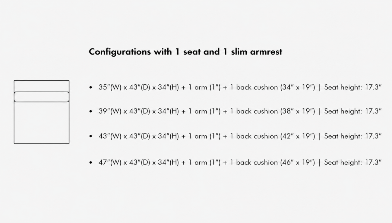 IVY 1 Seater with 1 Thin Armrest – Electric Recliner