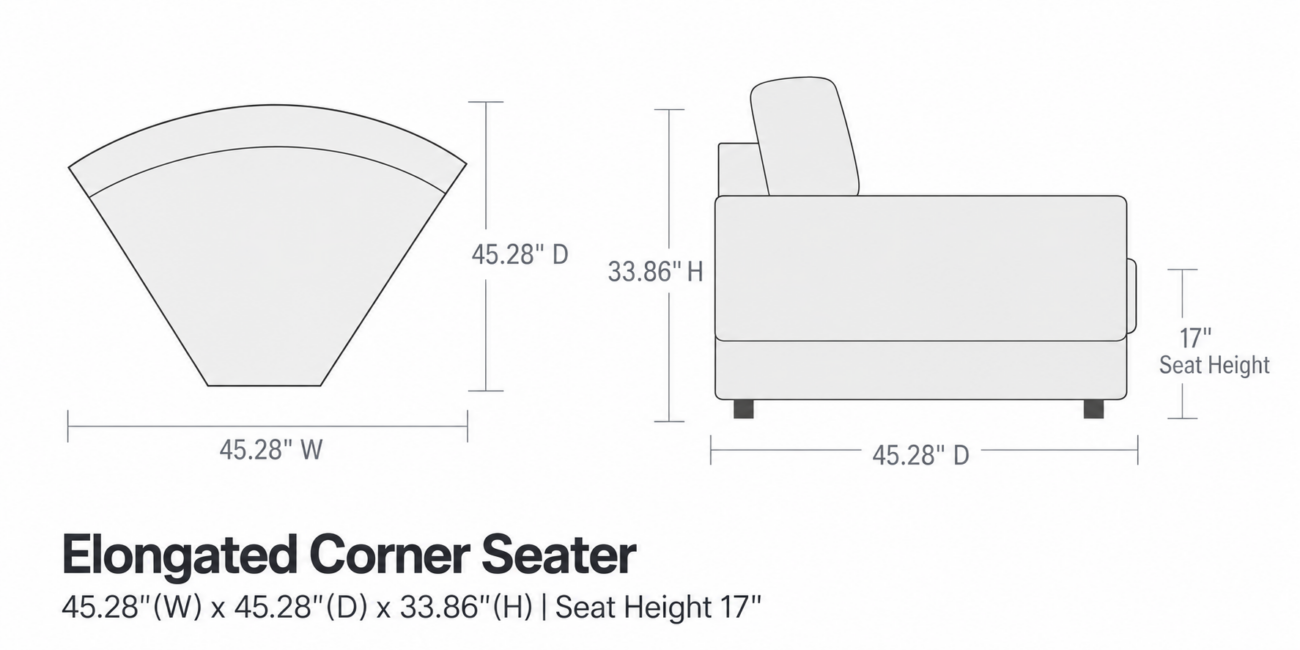 ARINA Elongated Corner Seater