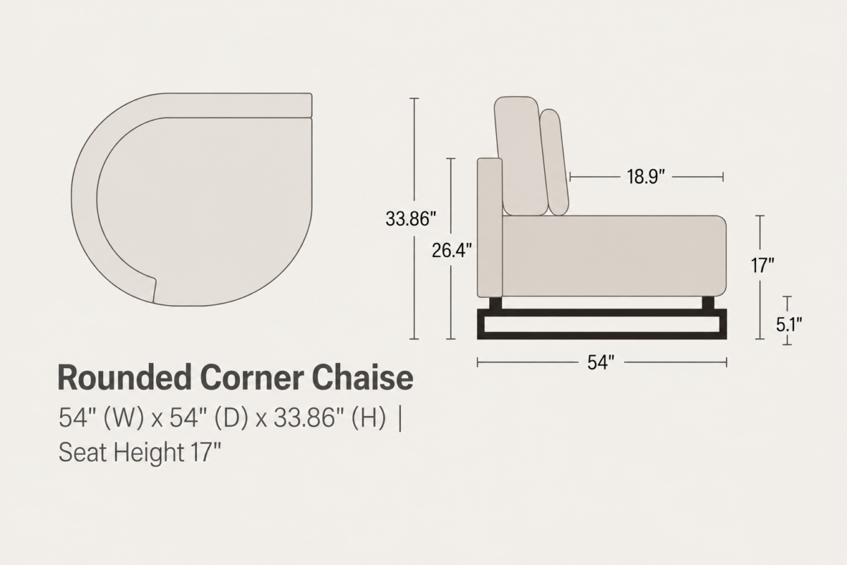 ALEXANDER Rounded Corner Chaise