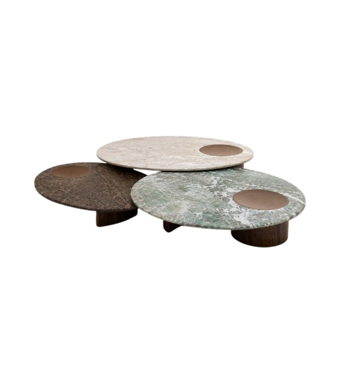 NESSAJ Marble Top Coffee Table